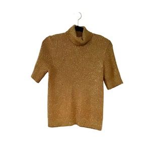 Liz Claiborne Gold Turtleneck Metallic Sweater Size L
